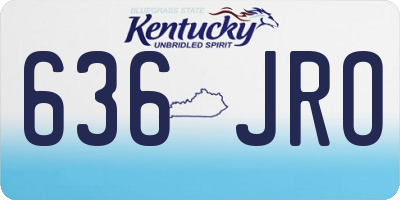 KY license plate 636JRO