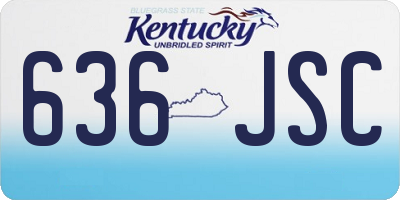 KY license plate 636JSC