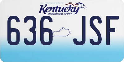 KY license plate 636JSF
