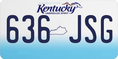 KY license plate 636JSG
