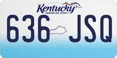 KY license plate 636JSQ