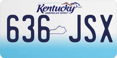 KY license plate 636JSX