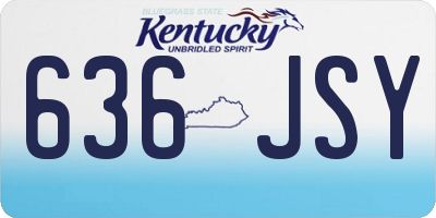 KY license plate 636JSY