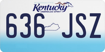 KY license plate 636JSZ
