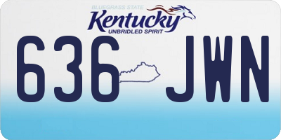 KY license plate 636JWN