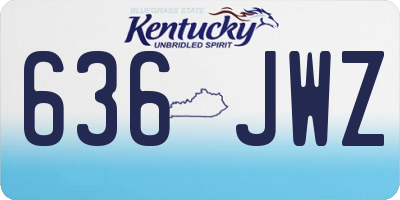 KY license plate 636JWZ