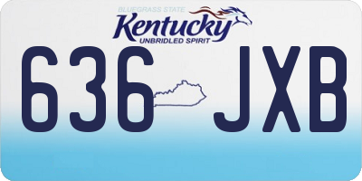 KY license plate 636JXB