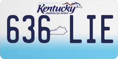 KY license plate 636LIE