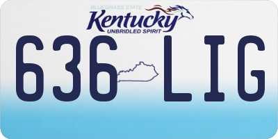 KY license plate 636LIG