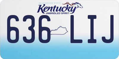 KY license plate 636LIJ