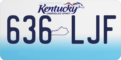 KY license plate 636LJF