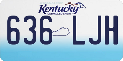 KY license plate 636LJH