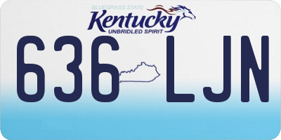 KY license plate 636LJN