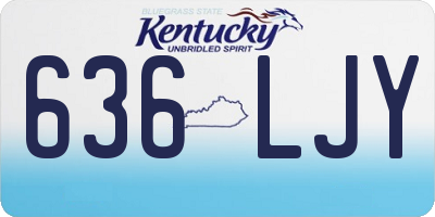 KY license plate 636LJY