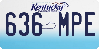KY license plate 636MPE