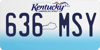 KY license plate 636MSY