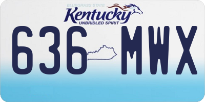 KY license plate 636MWX