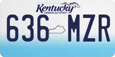 KY license plate 636MZR