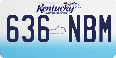KY license plate 636NBM
