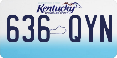 KY license plate 636QYN
