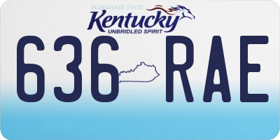 KY license plate 636RAE