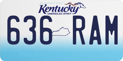 KY license plate 636RAM