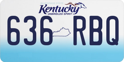 KY license plate 636RBQ