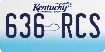KY license plate 636RCS
