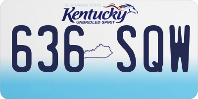 KY license plate 636SQW