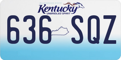 KY license plate 636SQZ