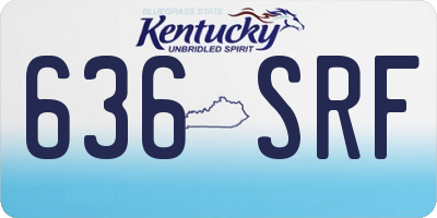 KY license plate 636SRF