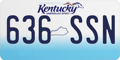 KY license plate 636SSN