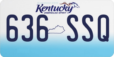 KY license plate 636SSQ