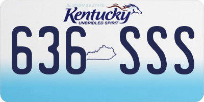 KY license plate 636SSS