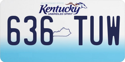 KY license plate 636TUW