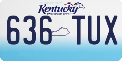 KY license plate 636TUX