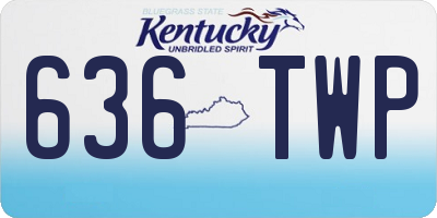KY license plate 636TWP