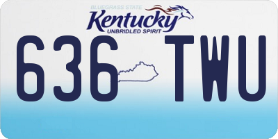 KY license plate 636TWU