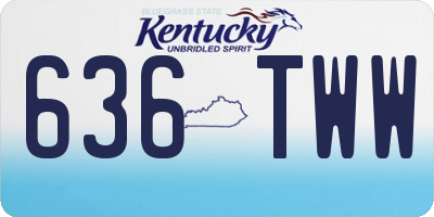 KY license plate 636TWW