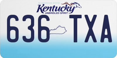 KY license plate 636TXA