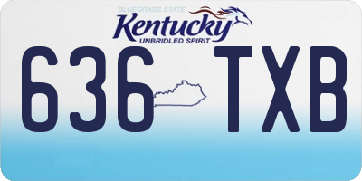 KY license plate 636TXB