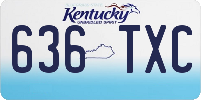 KY license plate 636TXC