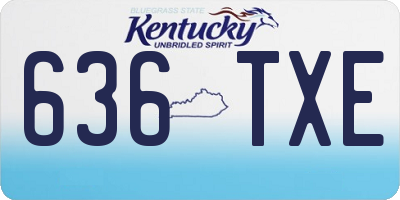 KY license plate 636TXE