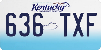 KY license plate 636TXF