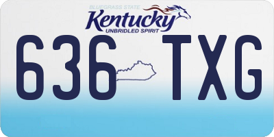 KY license plate 636TXG