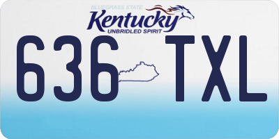 KY license plate 636TXL