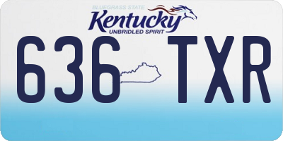 KY license plate 636TXR