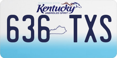 KY license plate 636TXS
