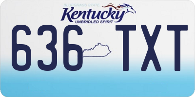 KY license plate 636TXT