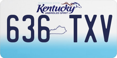 KY license plate 636TXV
